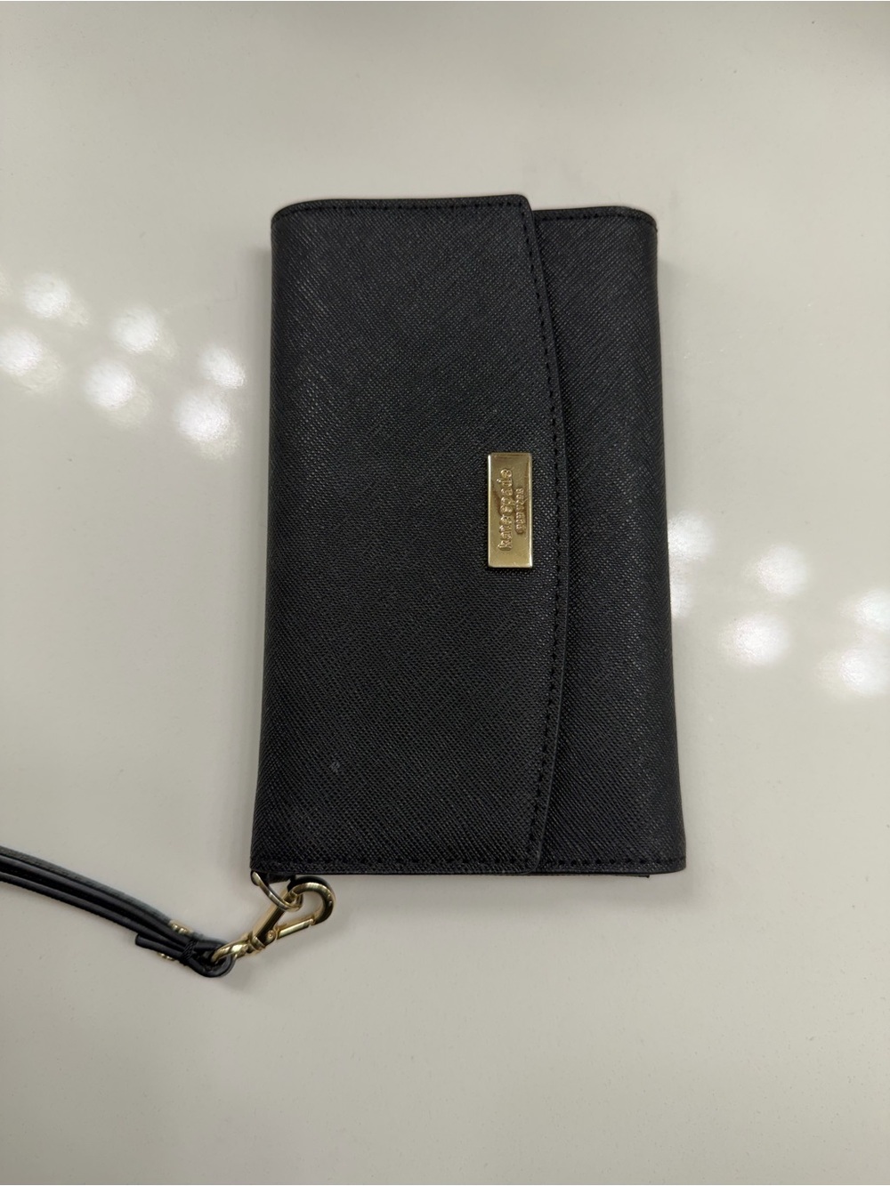 kate spade Black Wristlet Wallet with Gold Hardware
